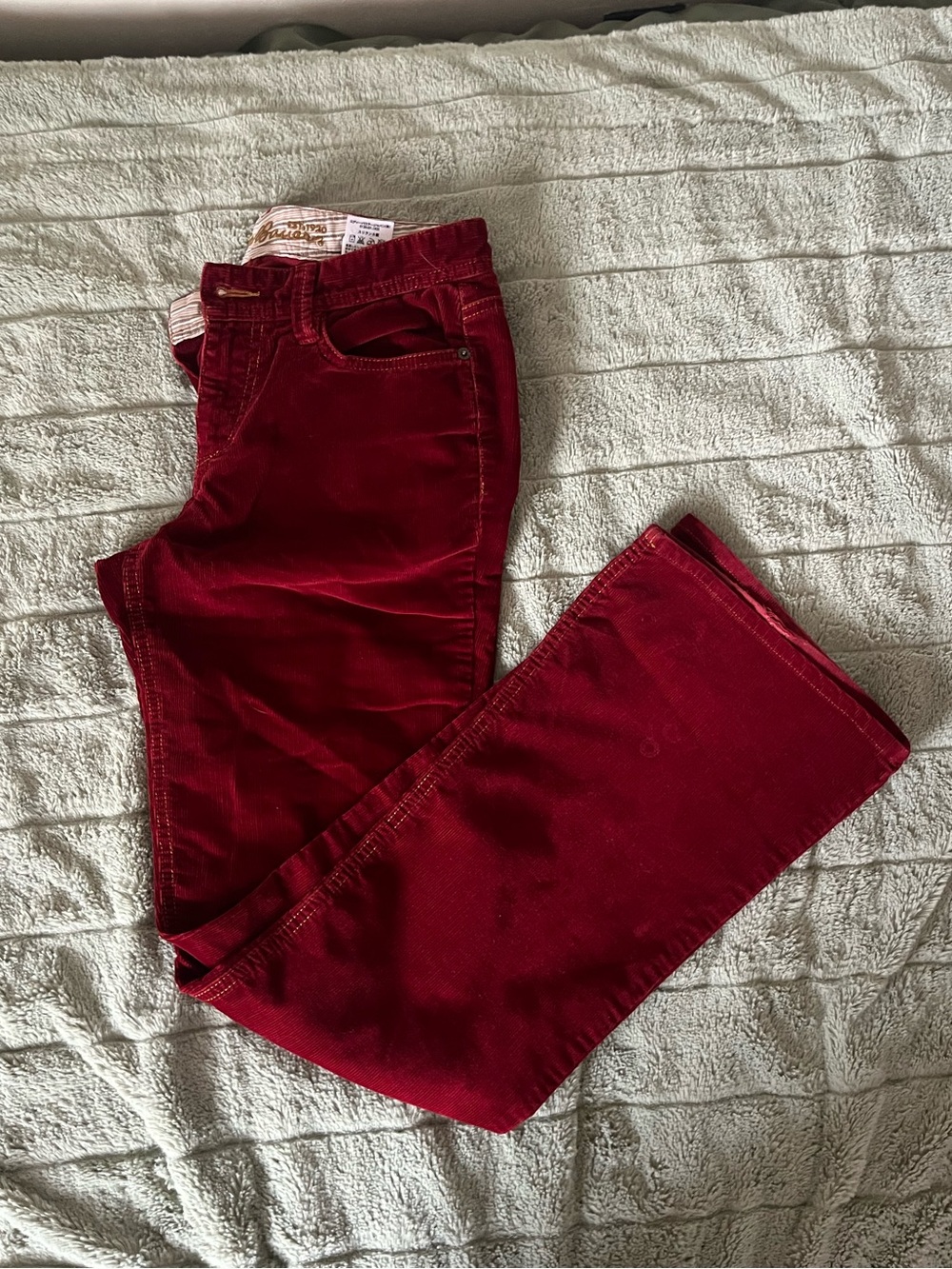 Red Corduroy Flare Jeans